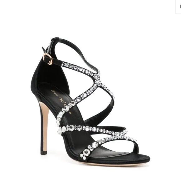 Dee Ocleppo Shoes - Chic Black Rhinestone Strappy Heels